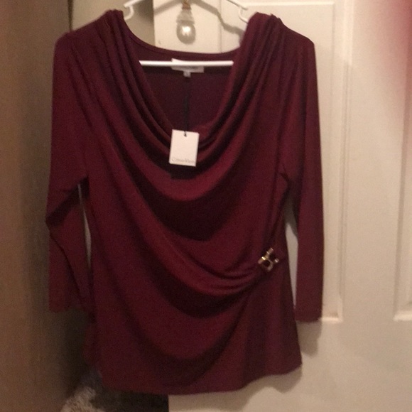 Calvin Klein Tops - Calvin Klein burgundy dress shirt
